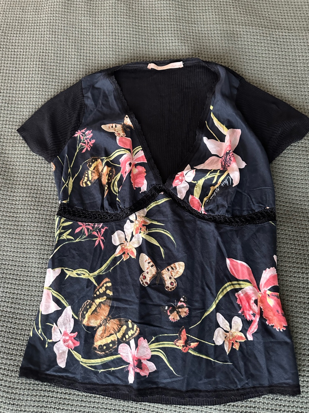 Roberto Cavalli Blouse with Floral & Butterfly Print